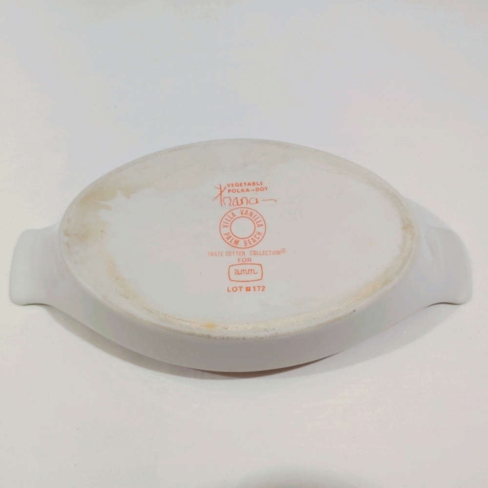 Vintage Franci Vegetable Polkadot Side Dishes Villa Vanilla Taste Setter - Picture 7 of 16